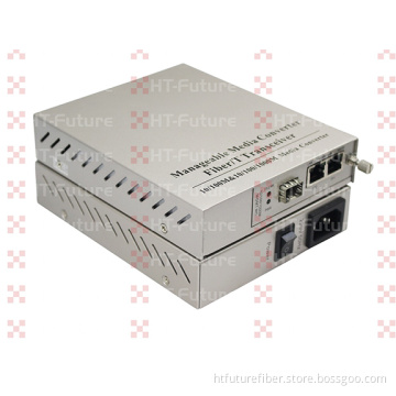 1 Fiber Port and 2 RJ45 Port 1000M Industrial Fiber Media Converter